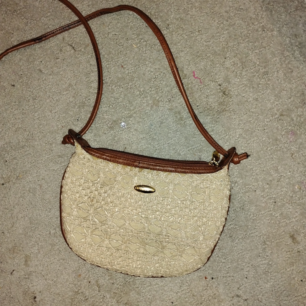 Liz Claiborne Beige and Brown Textured Crossbody Bag